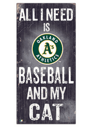 Oakland Athletics Baseball and My Cat 6x12 Sign