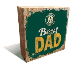 Oakland Athletics Best Dad 6x6 Wood Block