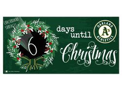 Oakland Athletics Chalk Christmas Countdown 6x12 Sign