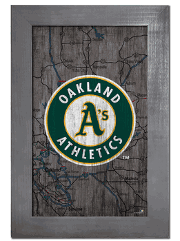 Oakland Athletics City Map 11x19 Sign
