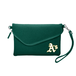 Oakland Athletics Fold Over Crossbody Pebble Green <B><font color="RED">CLEARANCE SALE - LIMITED QUANTITIES AT THIS PRICE</b></font>