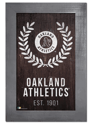 Oakland Athletics Laurel Wreath 11x19 Sign