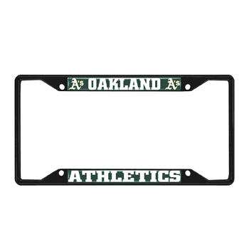 Oakland Athletics Metal License Plate Frame Black Finish
