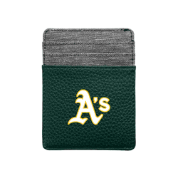 Oakland Athletics Pebble Front Pocket Wallet Green
