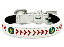 Oakland Athletics Pet Collar Classic Baseball Leather Size Toy