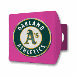 Oakland Athletics Pink Metal Hitch Cover with  3D Color Emblem