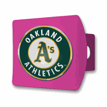 Oakland Athletics Pink Metal Hitch Cover with  3D Color Emblem