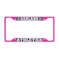Oakland Athletics Pink Metal License Plate Frame - 6.25"x12.25"