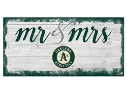 Oakland Athletics Script Mr & Mrs 6x12 Sign
