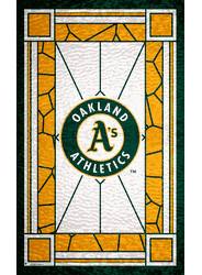 Oakland Athletics Stained Glass 11x19 Wood Sign