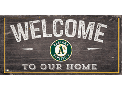 Oakland Athletics Welcome Distressed Sign