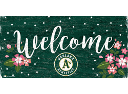 Oakland Athletics Welcome Floral 6x12 Sign