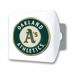 Oakland Athletics White Metal Hitch Cover with  3D Color Emblem