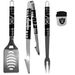 Oakland Raiders 3 pc BBQ Set and Chip Clip