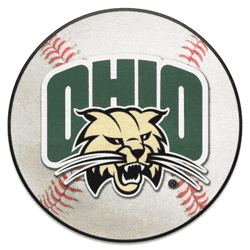 Ohio Bobcats Baseball Rug - 27in. Diameter