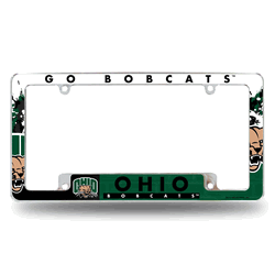 Ohio Bobcats Primary 12" x 6" Chrome All Over Automotive License Plate Frame