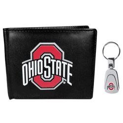 Ohio St. Buckeyes Bi-fold Wallet & Steel Key Chain