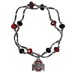 Ohio St. Buckeyes Crystal Bead Bracelet