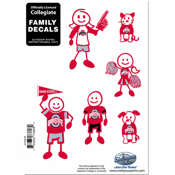 Ohio St. Buckeyes Family Decal Set Small