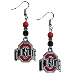 Ohio St. Buckeyes Fan Bead Dangle Earrings