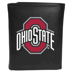 Ohio St. Buckeyes Leather Tri-fold Wallet, Large Logo