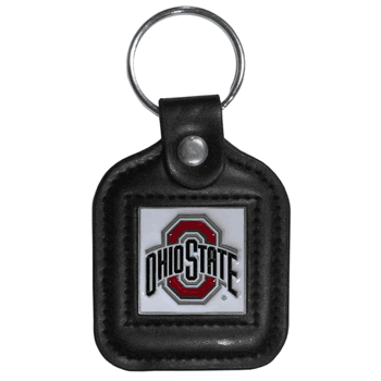 Ohio St. Buckeyes Square Leatherette Key Chain