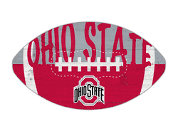 Ohio State Buckeyes 12" Football Cutout Sign with City Name