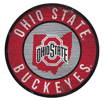Ohio State Buckeyes 12 in. Circle w/ State Sign