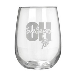 Ohio State Buckeyes 17oz Stemmless Wine Glass