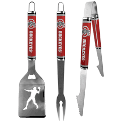Ohio State Buckeyes 3 pc Steel BBQ Tool Set