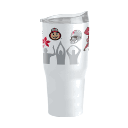 Ohio State Buckeyes 30oz Team Logos Powder Coat Tumbler