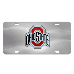 Ohio State Buckeyes 3D Stainless Steel License Plate