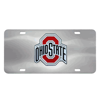 Ohio State Buckeyes 3D Stainless Steel License Plate