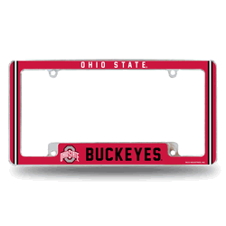 Ohio State Buckeyes Alternate 12" x 6" Chrome All Over Automotive License Plate Frame