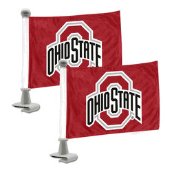Ohio State Buckeyes Ambassador Car Flags - 2 Pack Mini Auto Flags, 4in X 6in
