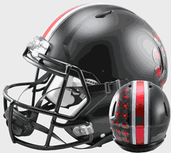 Ohio State Buckeyes  Authentic Speed Full Size Football Helmet Satin Black with Red Buckeyes