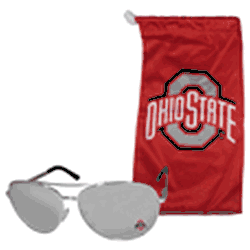 Ohio State Buckeyes Aviator Sunglasses and Bag Set