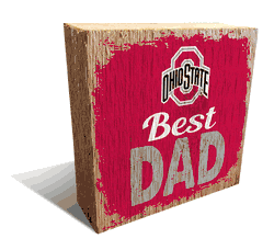 Ohio State Buckeyes Best Dad 6x6 Wood Block