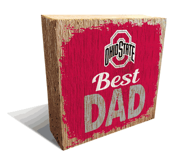 Ohio State Buckeyes Best Dad 6x6 Wood Block