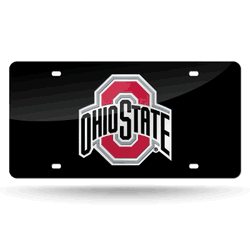 Ohio State Buckeyes Black 12" x 6" Laser Cut Tag For Car/Truck/SUV