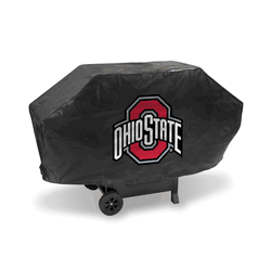 Ohio State Buckeyes Black Deluxe Vinyl Grill Cover - 68" Wide/Heavy Duty/Velcro Staps