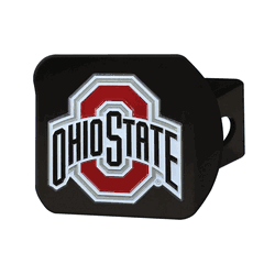 Ohio State Buckeyes Black Metal Hitch Cover - 3D Color Emblem