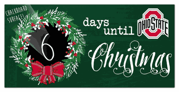 Ohio State Buckeyes Chalk Christmas Countdown 6x12 Sign