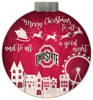 Ohio State Buckeyes Christmas Village 12in Wall Art