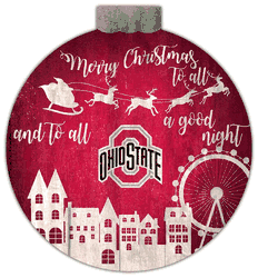 Ohio State Buckeyes Christmas Village 12in Wall Art