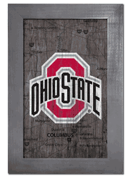 Ohio State Buckeyes City Map 11x19 Sign