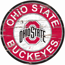 Ohio State Buckeyes Distressed Round Sign