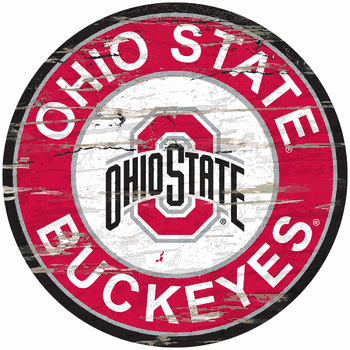 Ohio State Buckeyes Distressed Round Sign