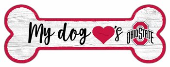 Ohio State Buckeyes Dog Bone 6x12 Sign