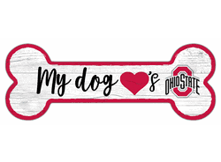 Ohio State Buckeyes Dog Bone 6x12 Sign